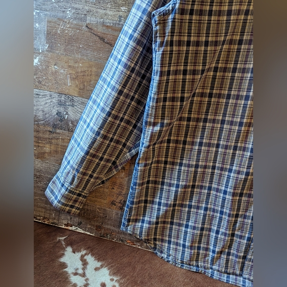 New Upcycled Handcrafted Dip Dyed Button Down Shirt With Denver Broncos Logo - Picture 13 of 15